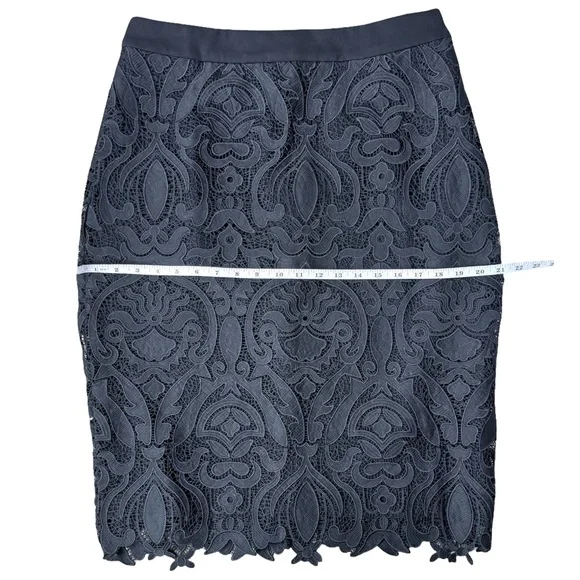 Gracia Black Lace Pencil Midi Skirt NWT - Picture 4 of 9